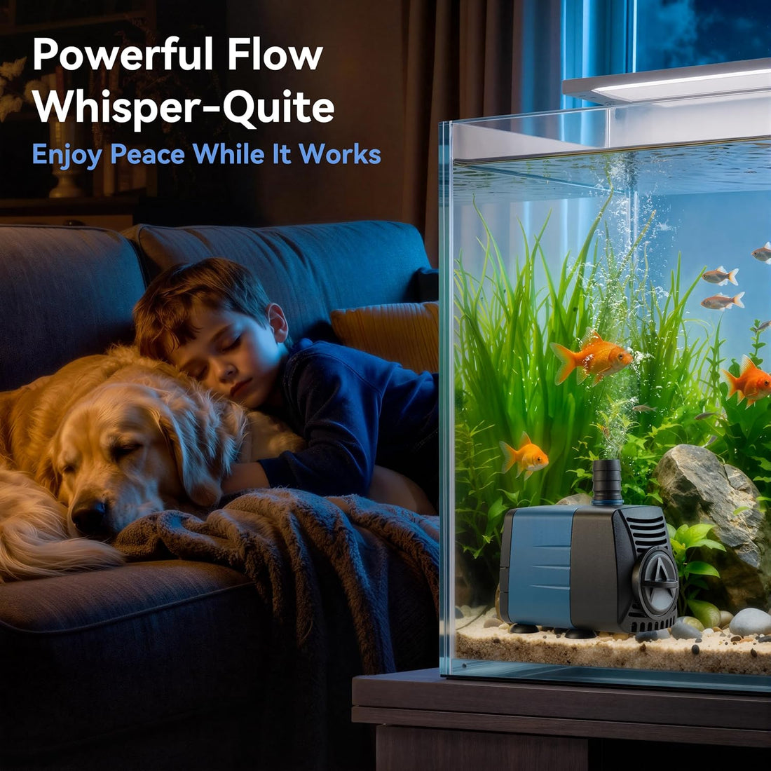 210GPH Submersible Water Pump, Quiet Aquarium Pond Fountain Pump