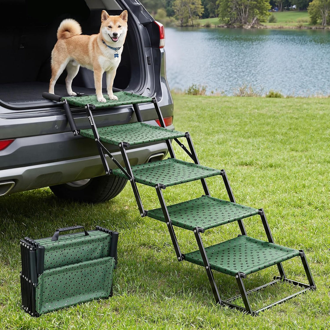 4โStep Dog Stairs for Car Trunk