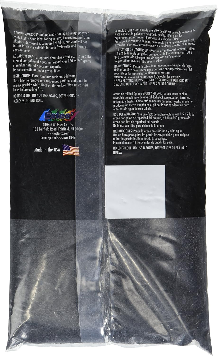 Estes Gravel Products AES06606 Este Marine Sand Black for Aquarium