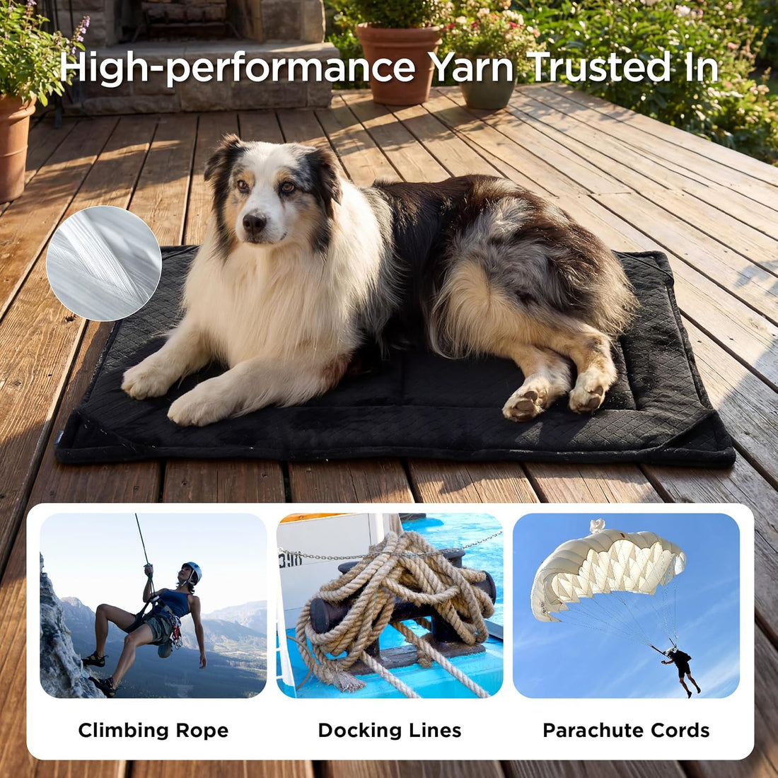 Bedsure Chew Proof Dog Bed for Large Dogs, 35x22 Inch, Black