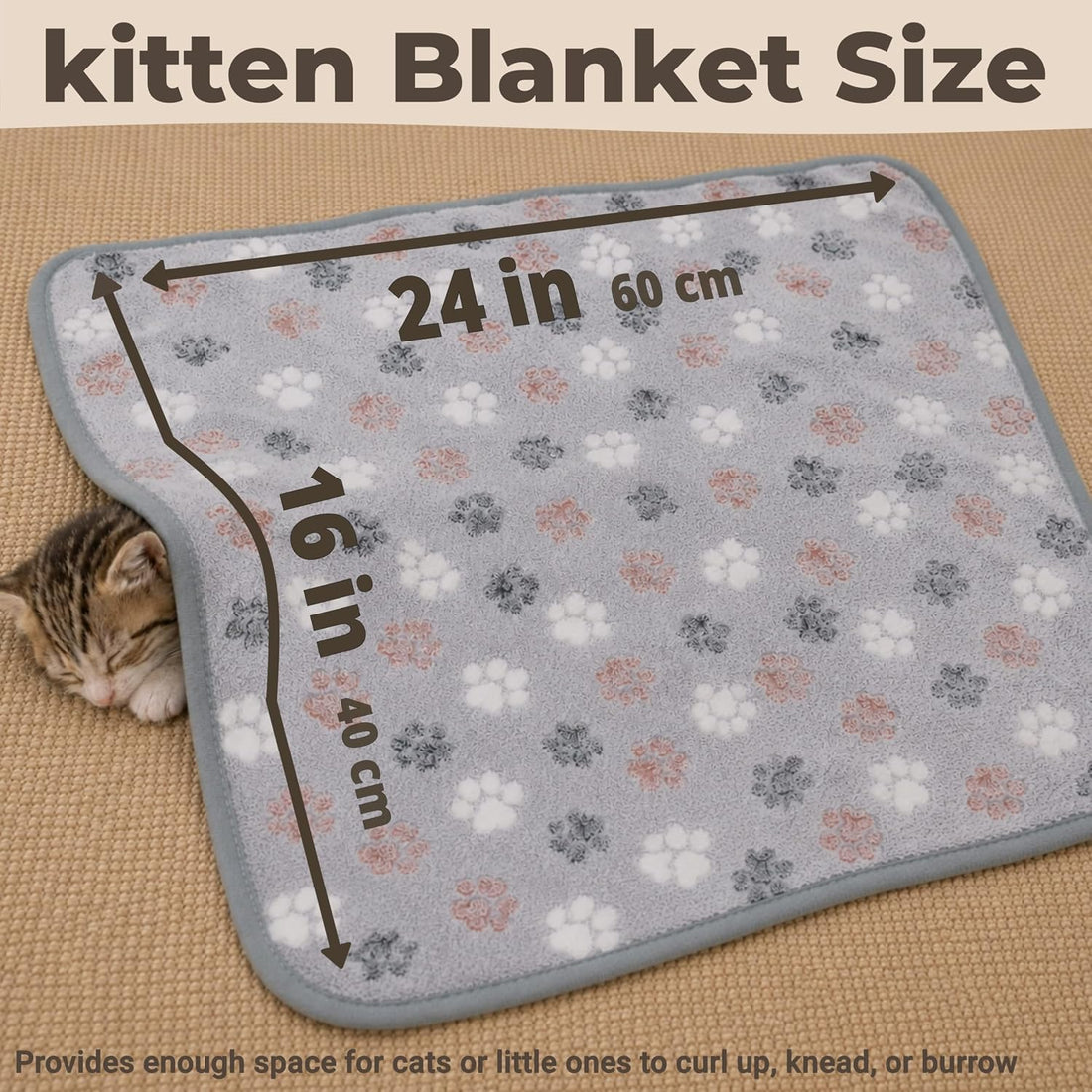 1 Pack 4 Kitten Blankets for Indoor Kittens