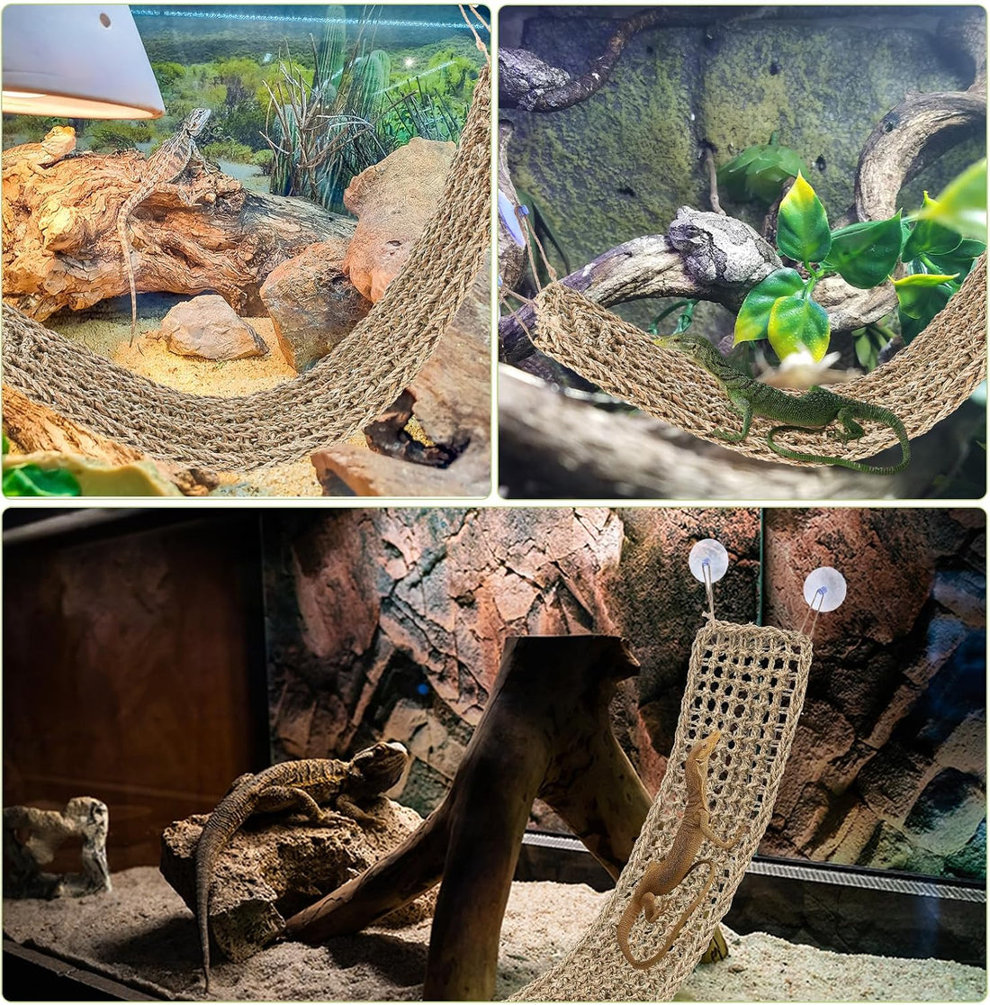 2 Pcs Bearded Dragon Hammock Reptile Lounger