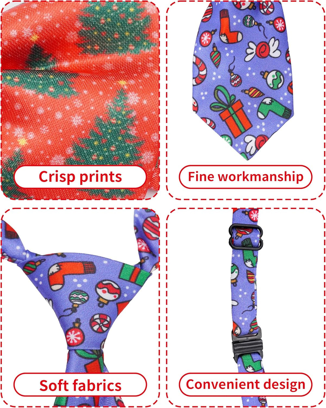 PET SHOW 60 Pack Christmas Small Dog Bowties and Ties Bulk