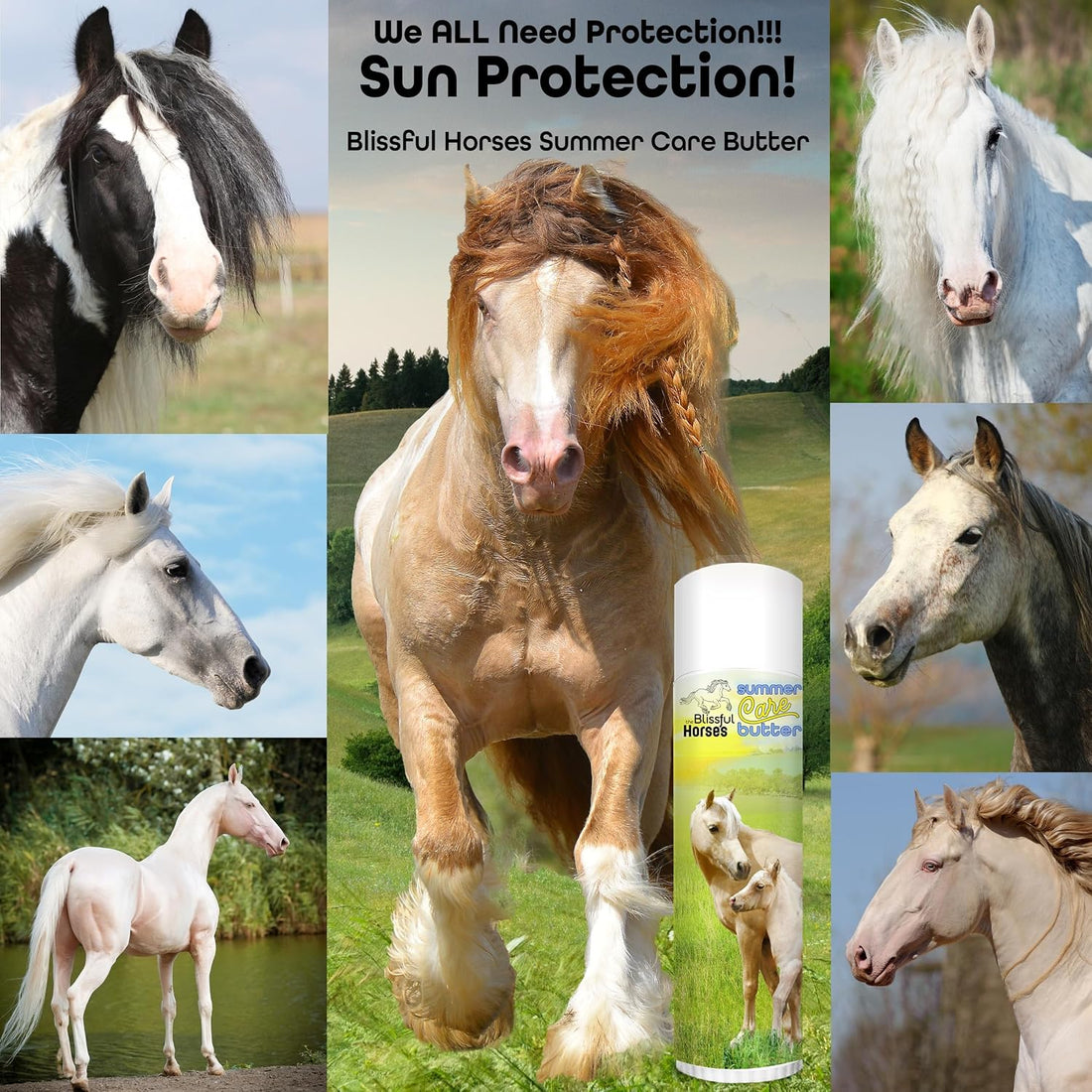 The Blissful Horses Summer Care Sun Butter, Gentle Horse Sunscreen