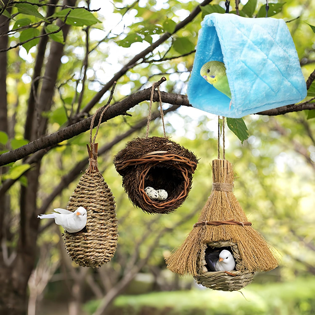 Magnoloran 2 Pack Warm Bird Nest House Bed Hanging Hammock Sleeping