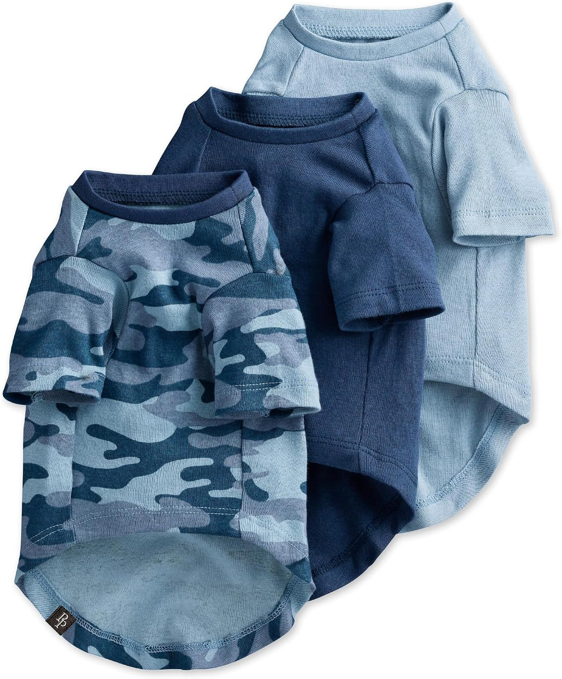 Pet Passion Toby II Dog T-Shirt, 3 Pack, Navy Camo, Small