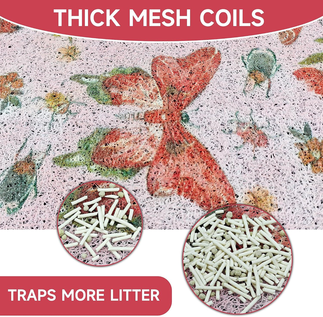 Cat Litter Mat, 24" x 16" Litter Mat, Traps 100% Cat Litter