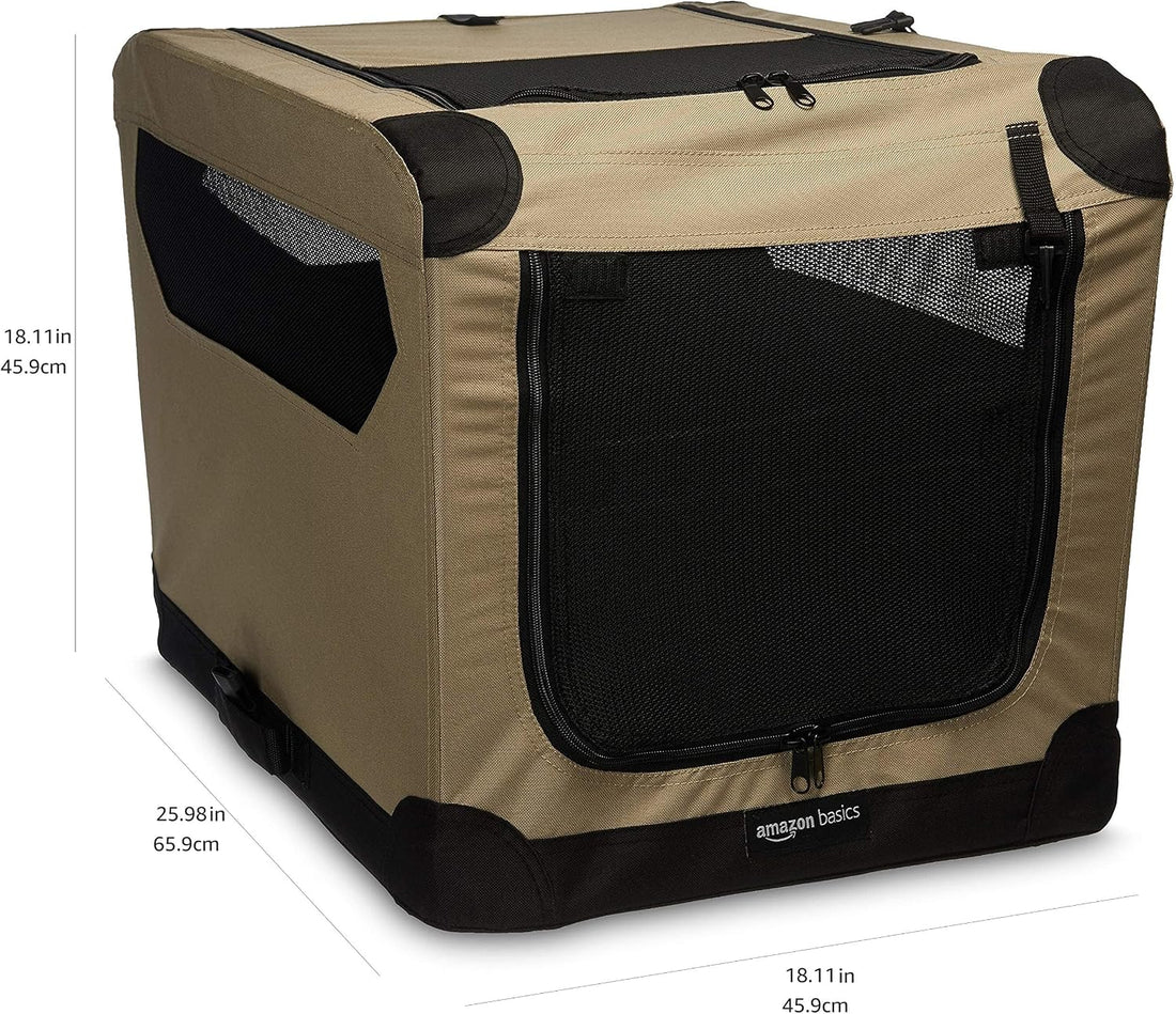 Portable Folding Soft Dog Crate, Double Door