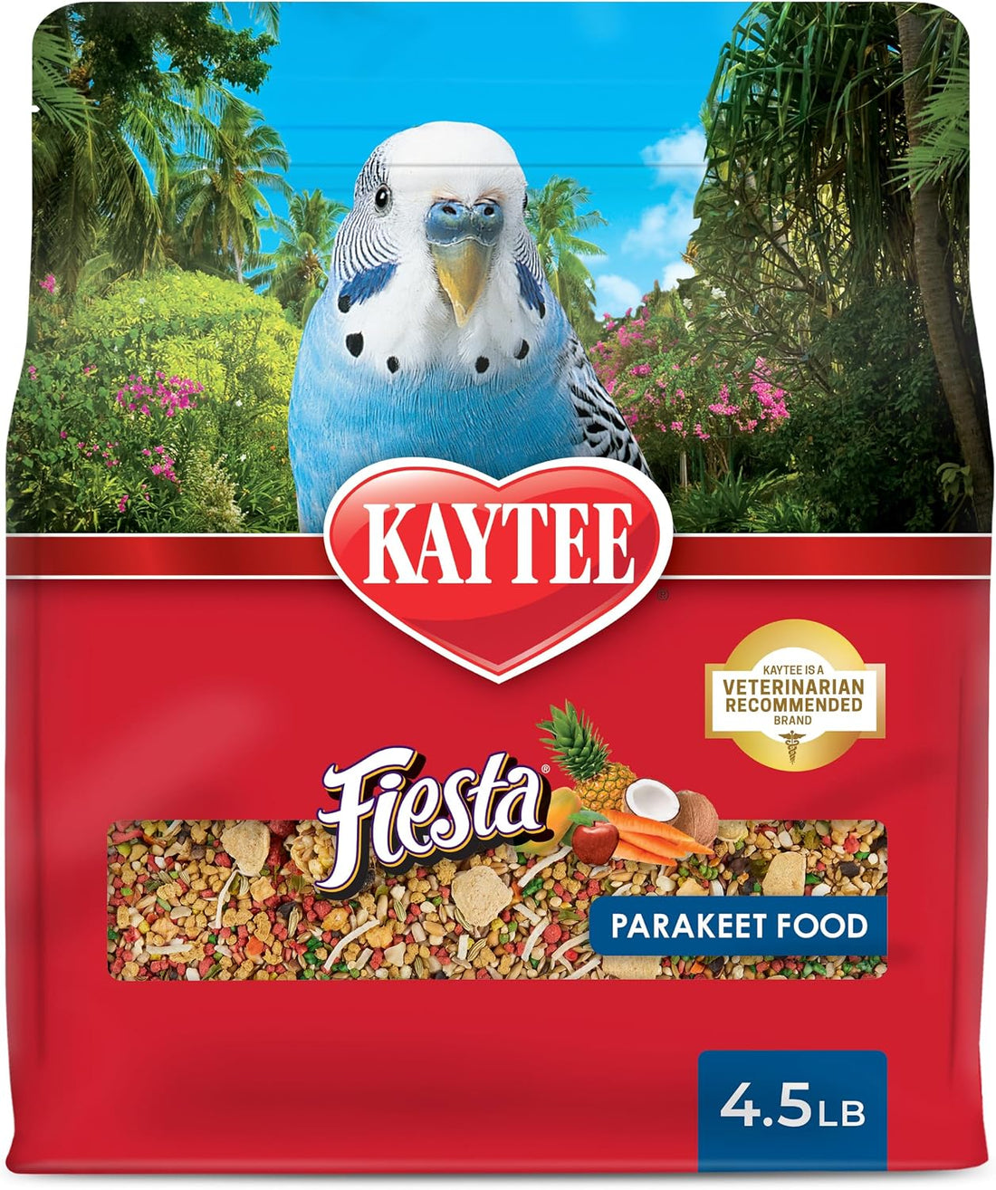 Kaytee Fiesta Parakeet Food, Nutritious and Fun Blend, Supports Skin