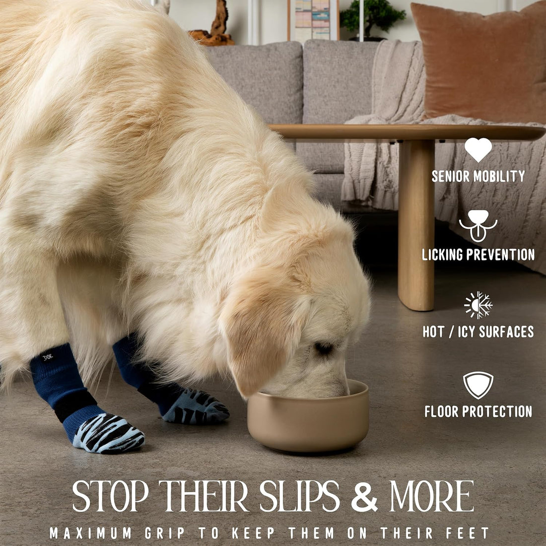 DOK TigerToes Premium Non-Slip Dog Socks for Hardwood Floors