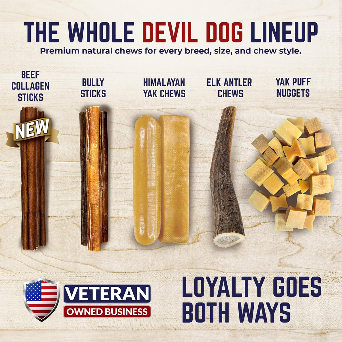 Devil Dog Pet Co Beef Collagen Sticks for Dogs Rawhide Free 6 Inch 10