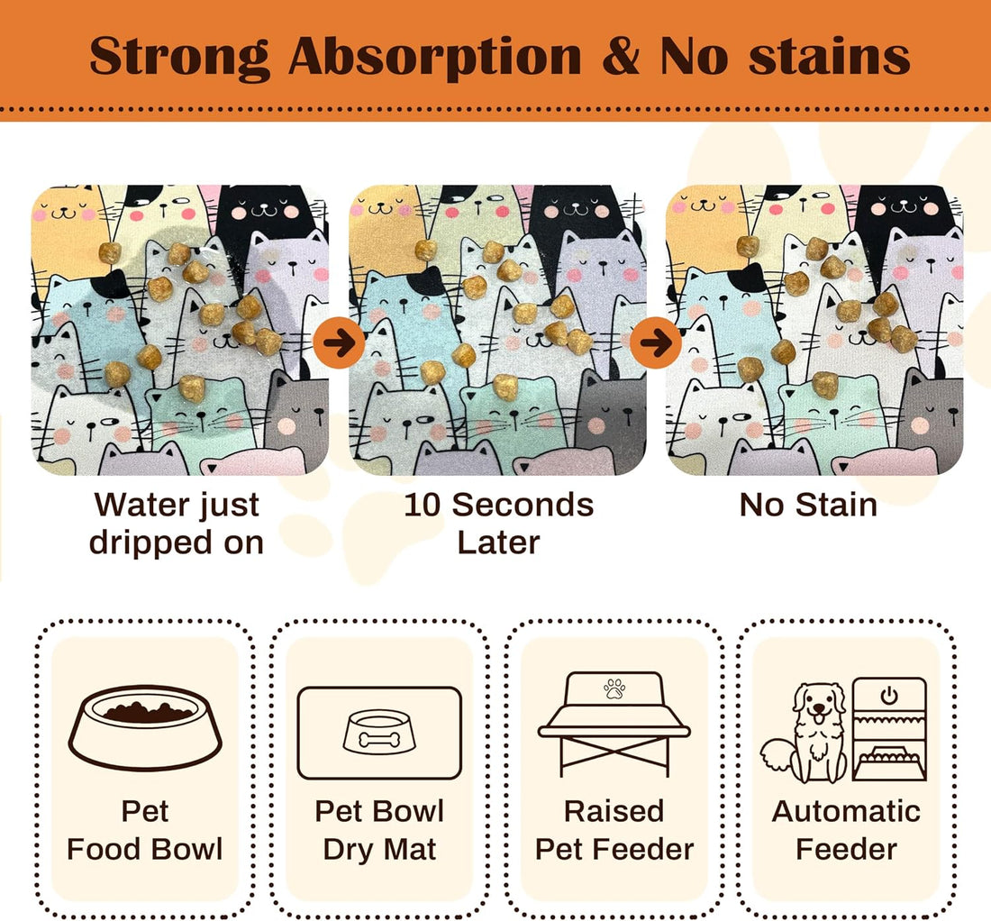 Pet Feeding Mat for Floors Waterproof Dog Mat for Food and Water