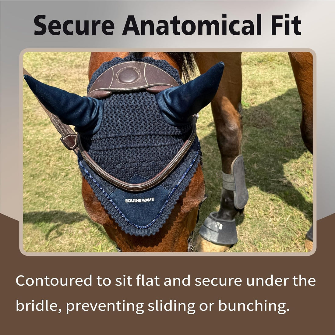EQUINEWAVE Horse Fly Bonnet, Breathable Crochet Ear Bonnet