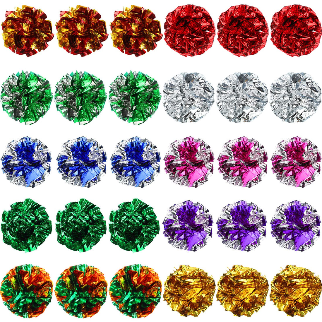 Silkfly 30 Pcs Polyester Film Crinkle Balls Cat Toys 2.36"