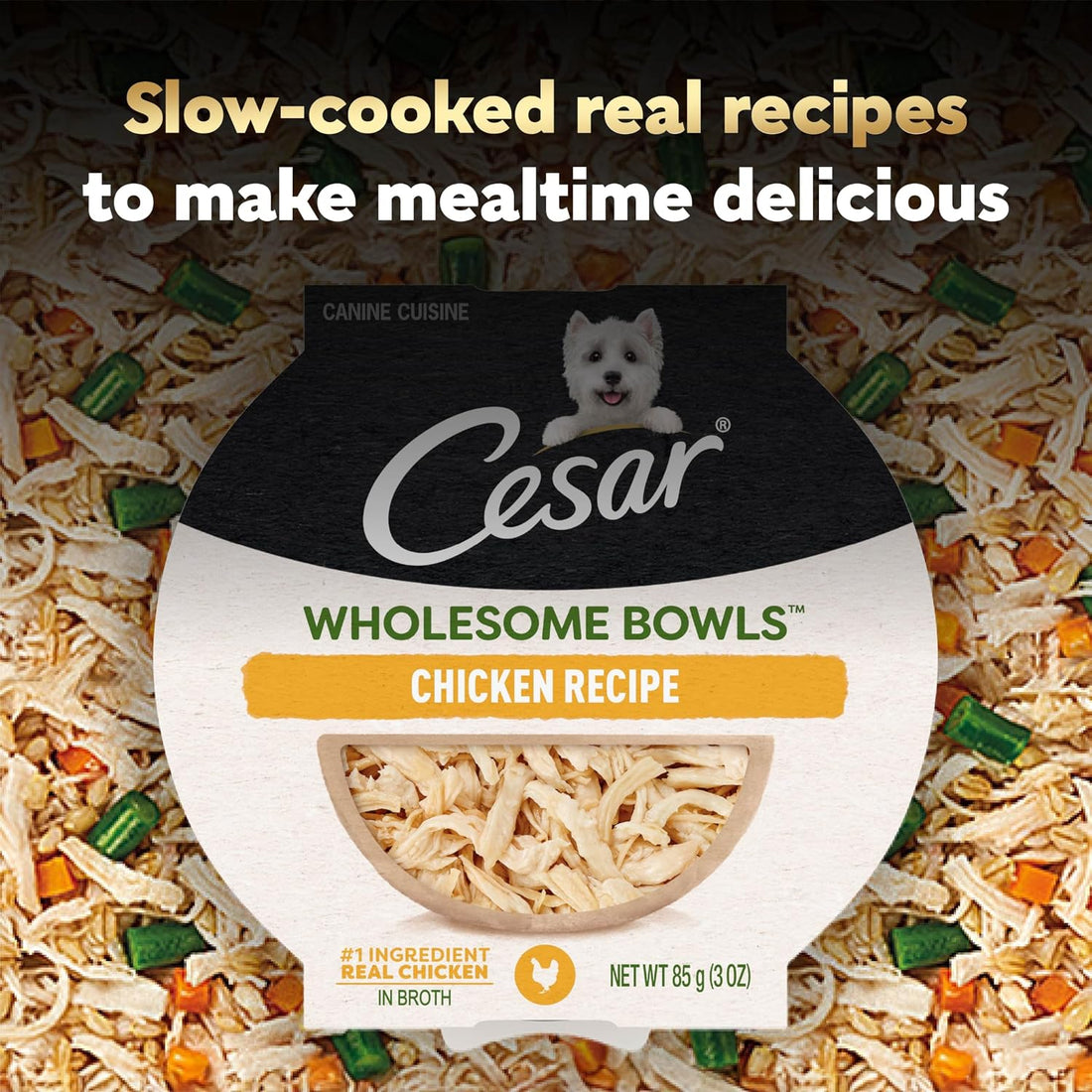 Cesar Wholesome Bowls Adult Wet Dog Food, Chicken, Recipe