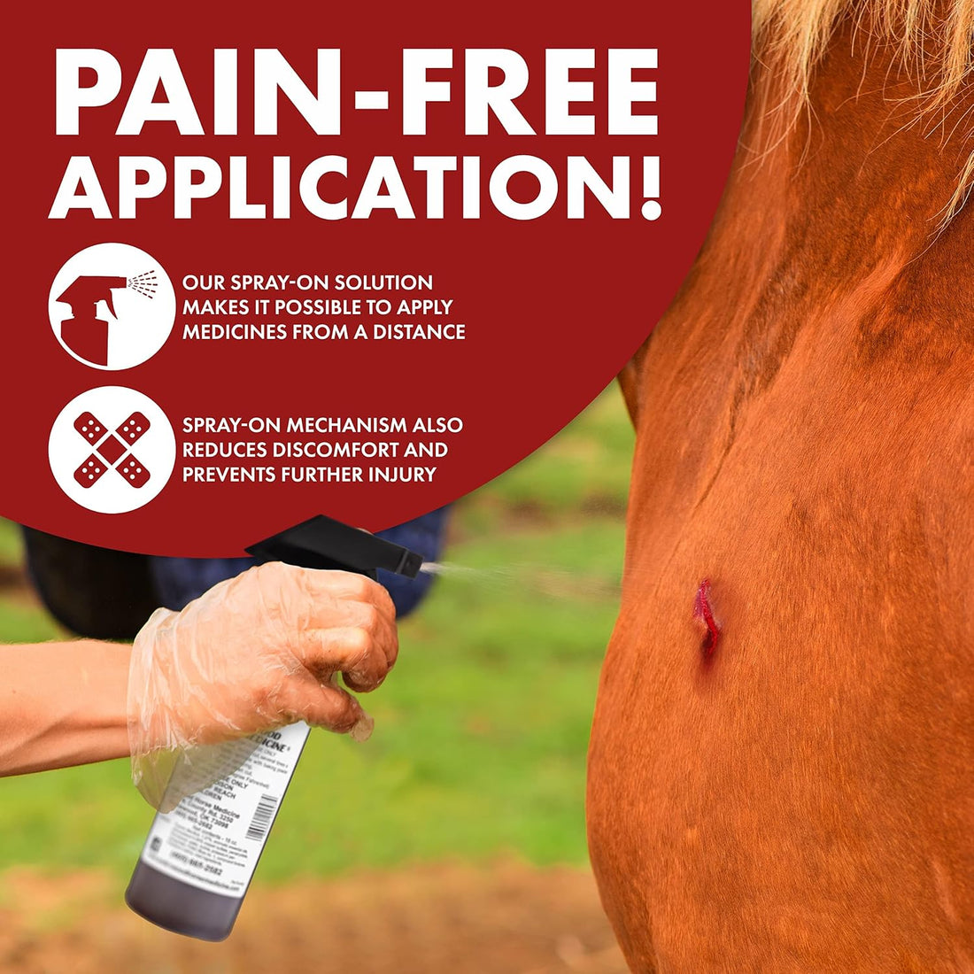 Horse Wound Spray Refill Bottle with Trigger, 16 oz