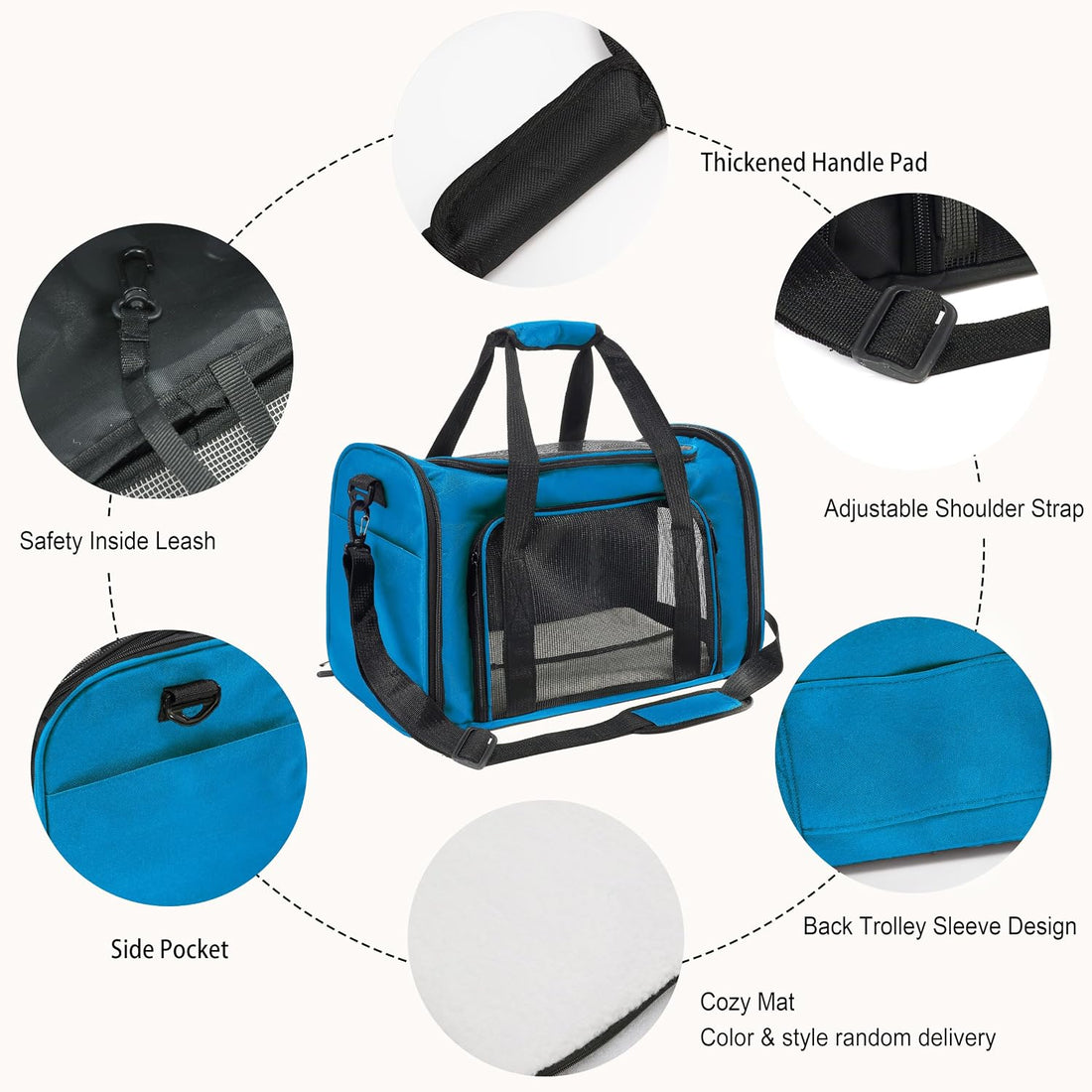 Soft Sided cat Carrier Bag Breathable Mesh Cat Dog Travel Carrier