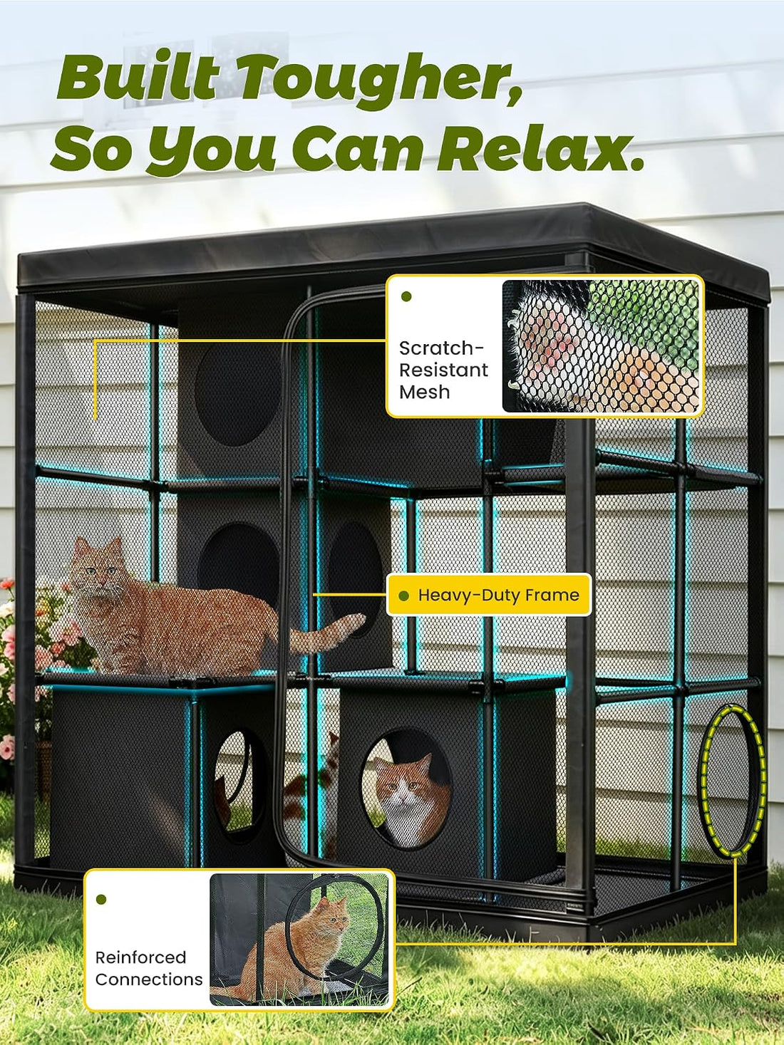 Rywell Extra Large Catio Outdoor Cat Enclosure Weatherproof