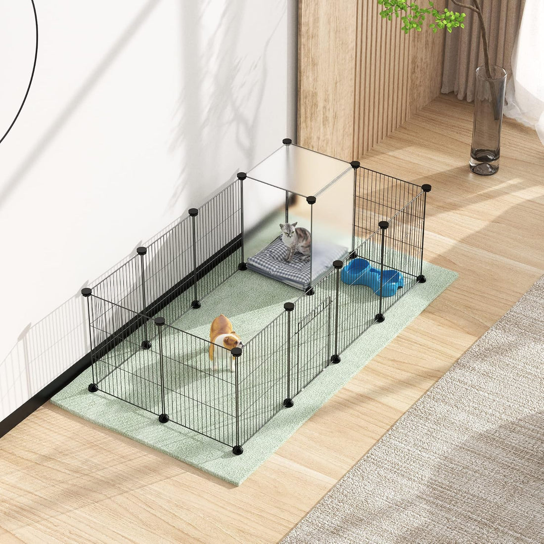 HOMIDEC Pet Playpen,Small Animals Cage DIY Wire Portable Yard Fence