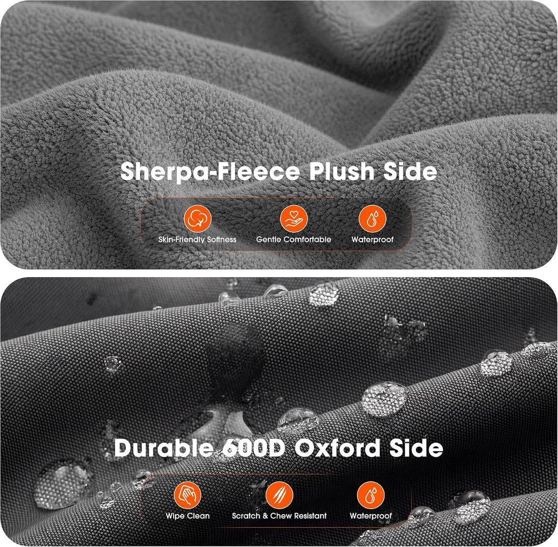Waterproof Dog Bed for Crate, Chew Proof Orthopedic Crate Pad