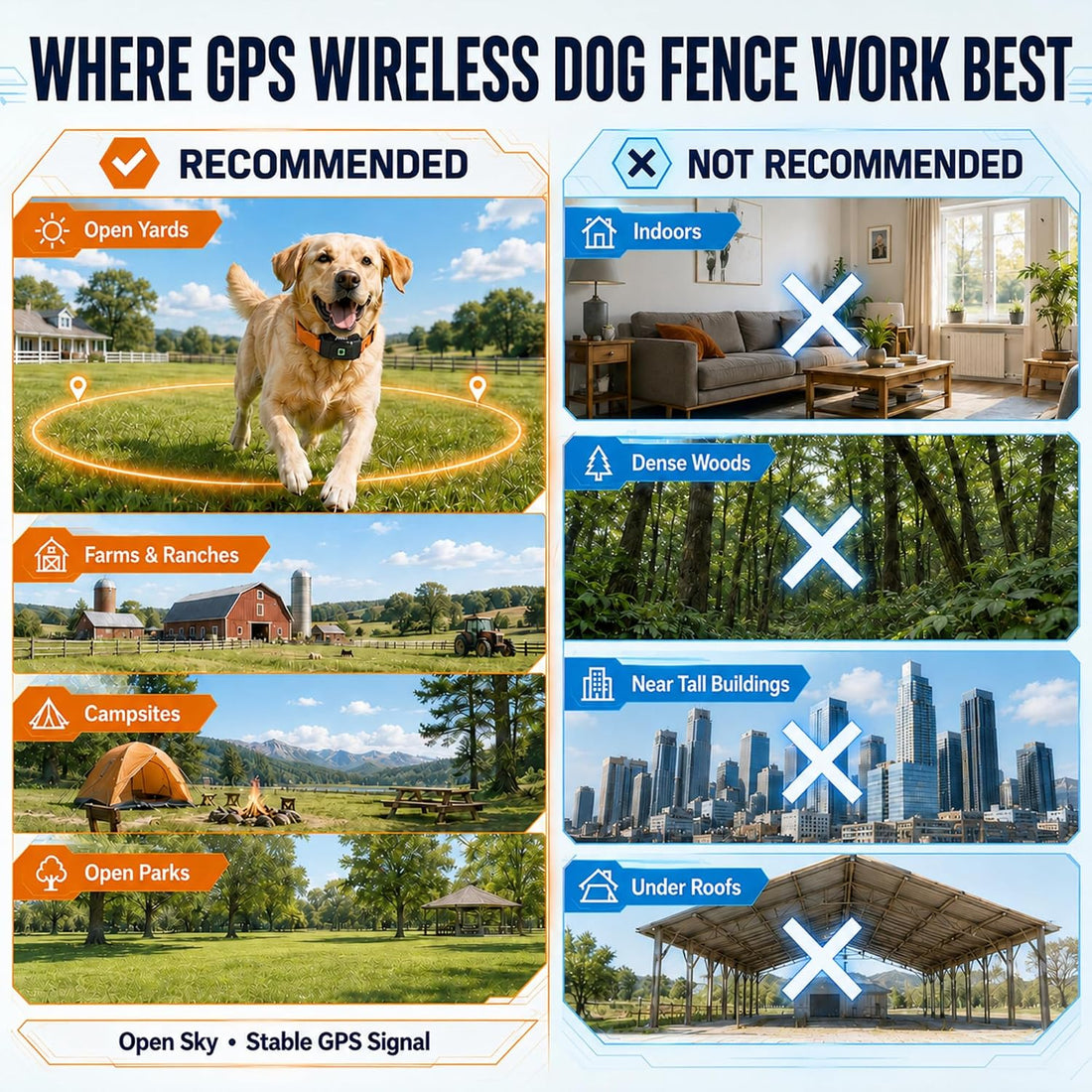 RPZ GPS Wireless Dog Fence System with Free App, No Subscription