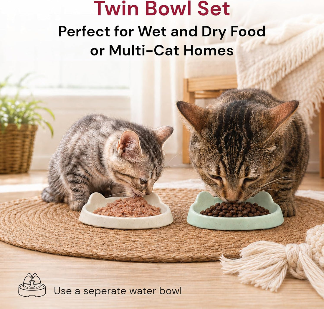 7 Ruby Road Anti Whisker Fatigue Cat Bowls Set of 2