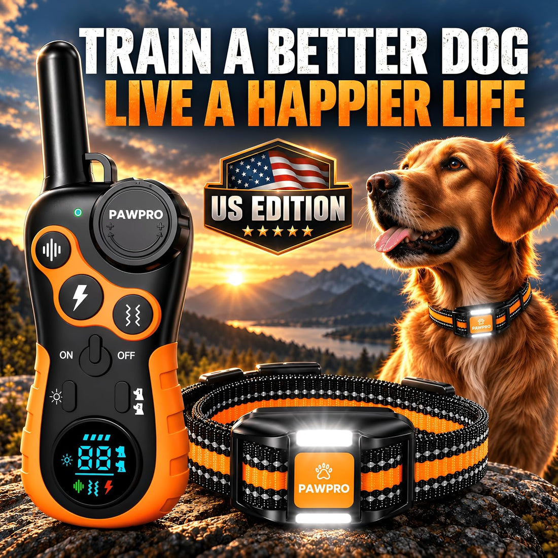 PAWPRO Dog Shock Collar with Remote, US Edition Training Collar