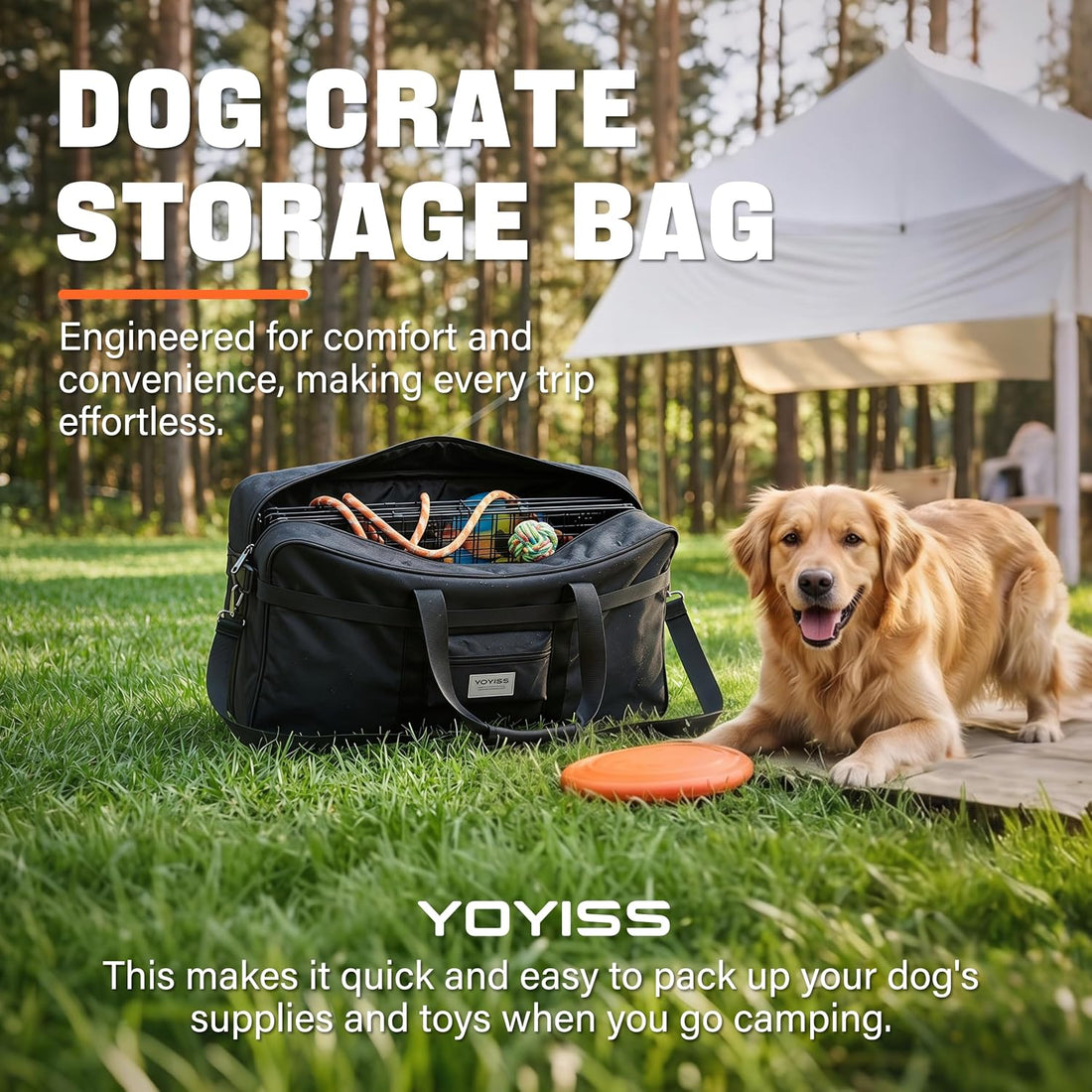 600D Oxford Dog Crate Travel Bag for 36in Medium Foldable Dog Crate