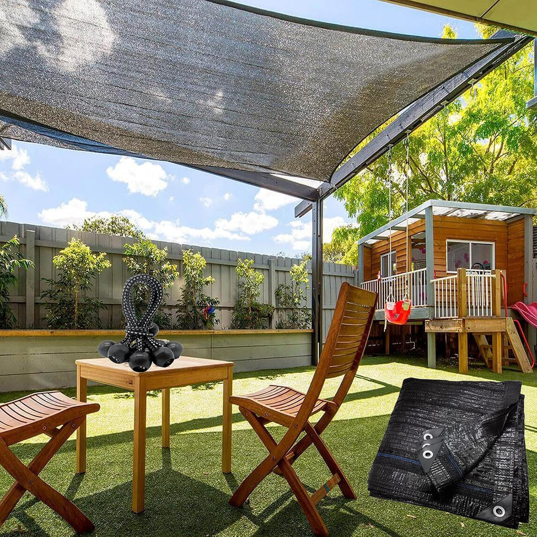 Dog Kennel Shade Cover 90% Sunblock Shading Cloth Net Mesh Tarp 10x10