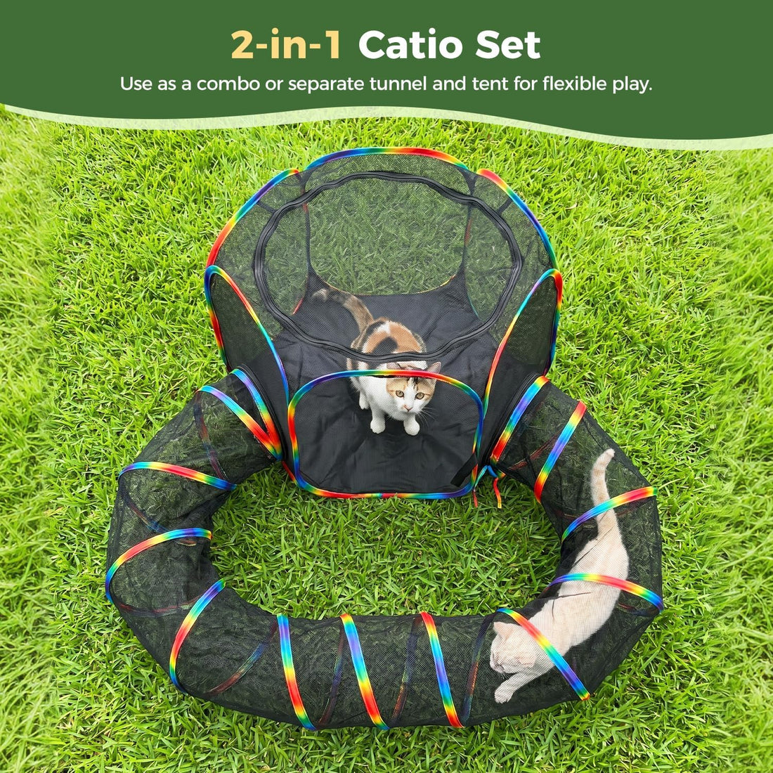PAWZ Road Outdoor Cat Tunnel Portable Catio 2 in 1 Cat Tent & Play