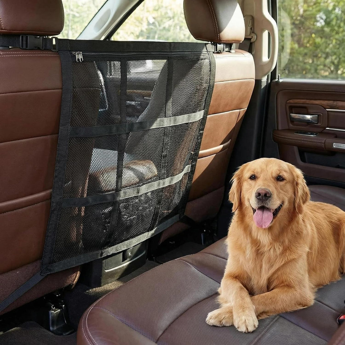 Dog Car Barrier, 9-Grid Reinforced Sturdy Pet Car Divider