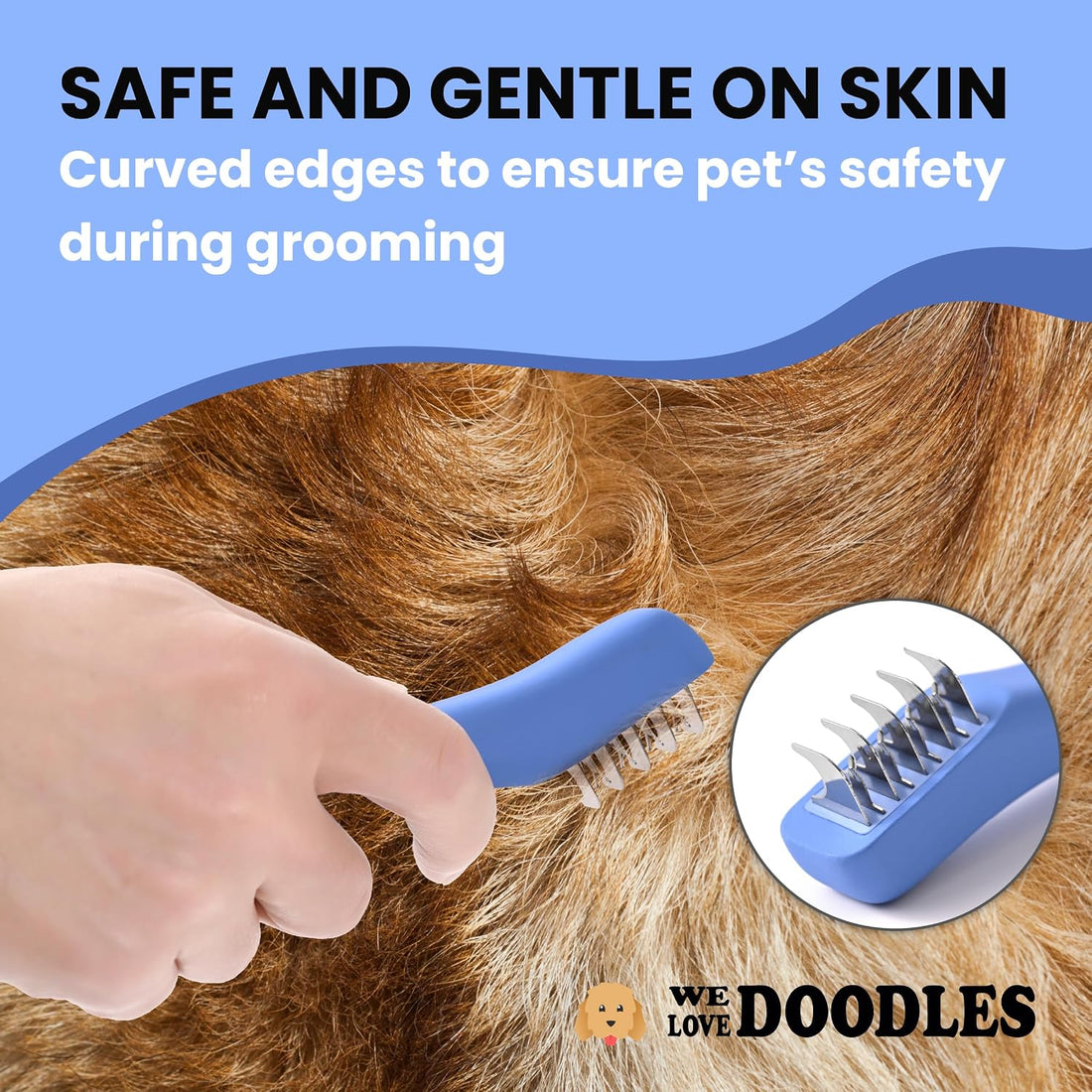 Dematting Comb for Dogs, Undercoat Rake Grooming Tool, Mat Remover