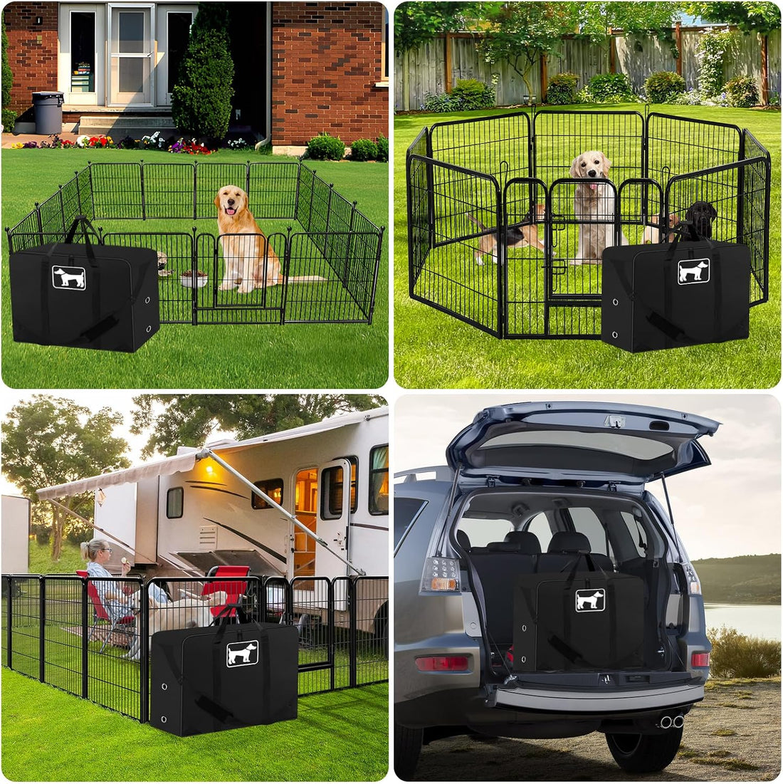 SIRUITON 2Pack 600D Dog Playpen Storage Bag Fits 32" H 8 Panels & 9