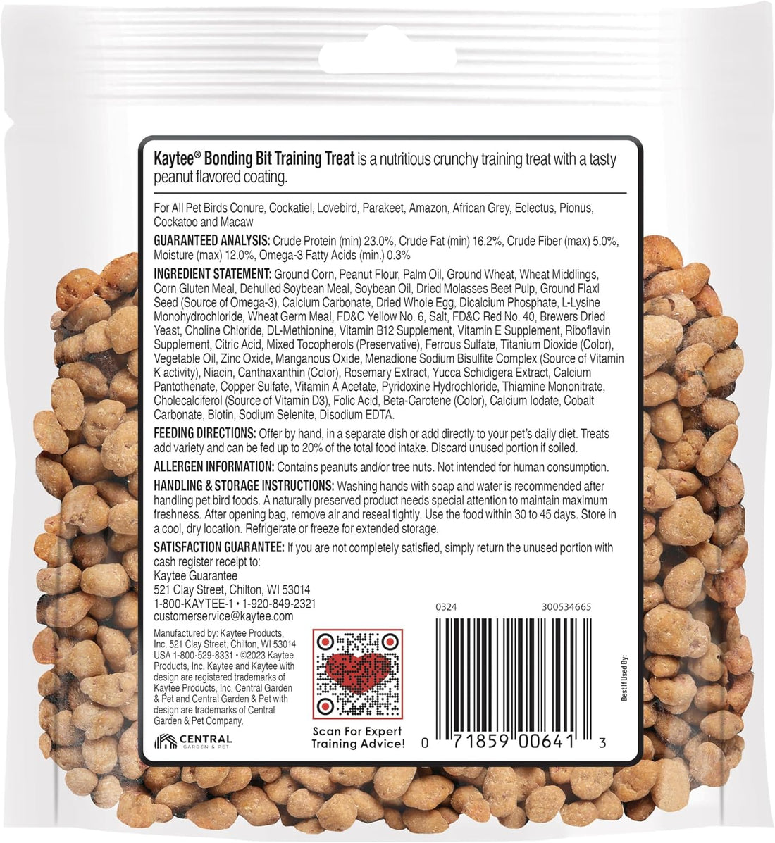Kaytee Pet Bird Bonding Bits Training Treat for Conures, Cockatiels