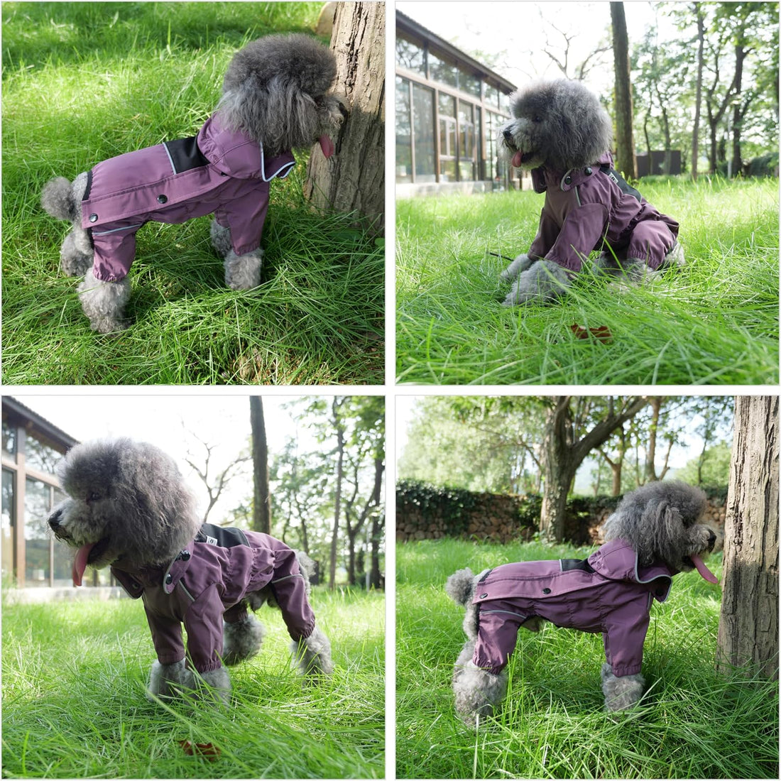 LOVELONGLONG Waterproof Dog Raincoat with Removable Hood