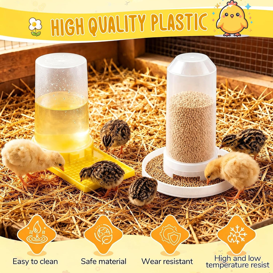 2 Pack Quail Water Feeder, Anti Drowning Design, 400ml