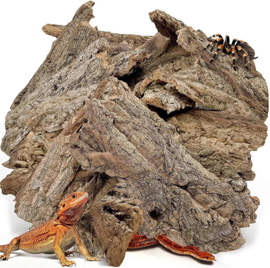 Reptile Cork Bark Bedding,Bulk 0.7 LB Natural Cork Flats