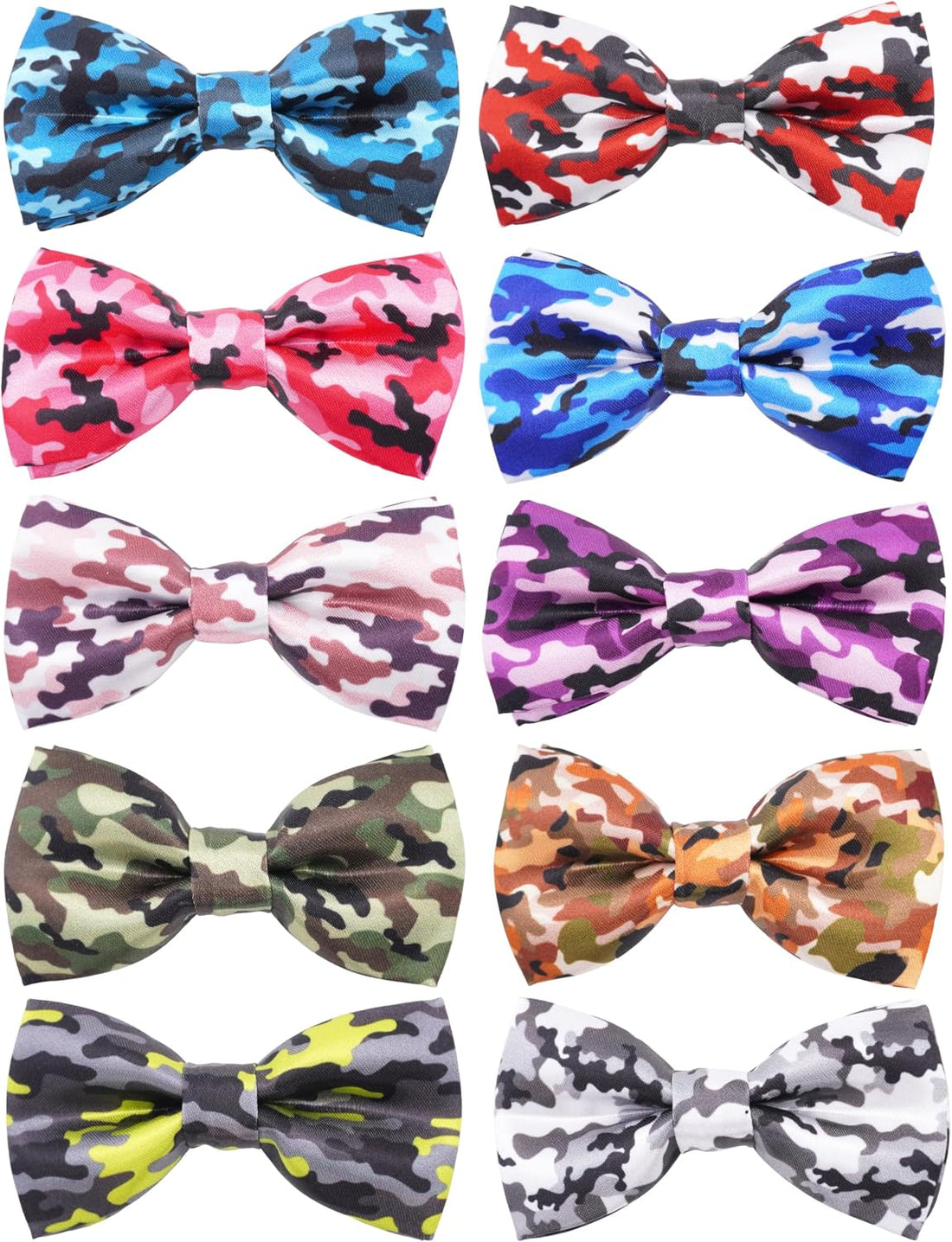 PET SHOW 10 Pack Holiday Large Dog Bowties Sliding on Collar