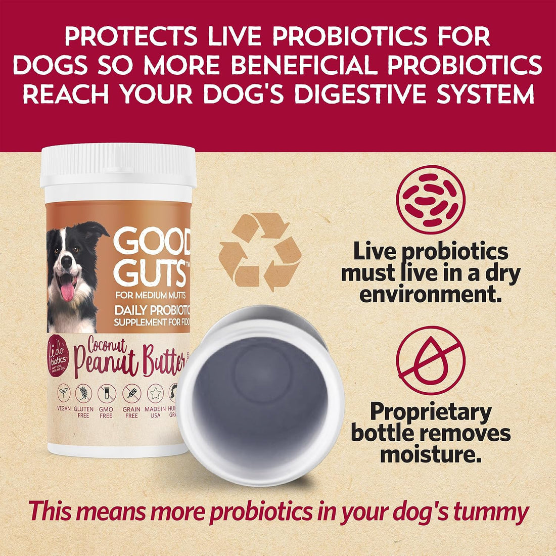 Fidobiotics Good Guts Probiotics for Big Dogs