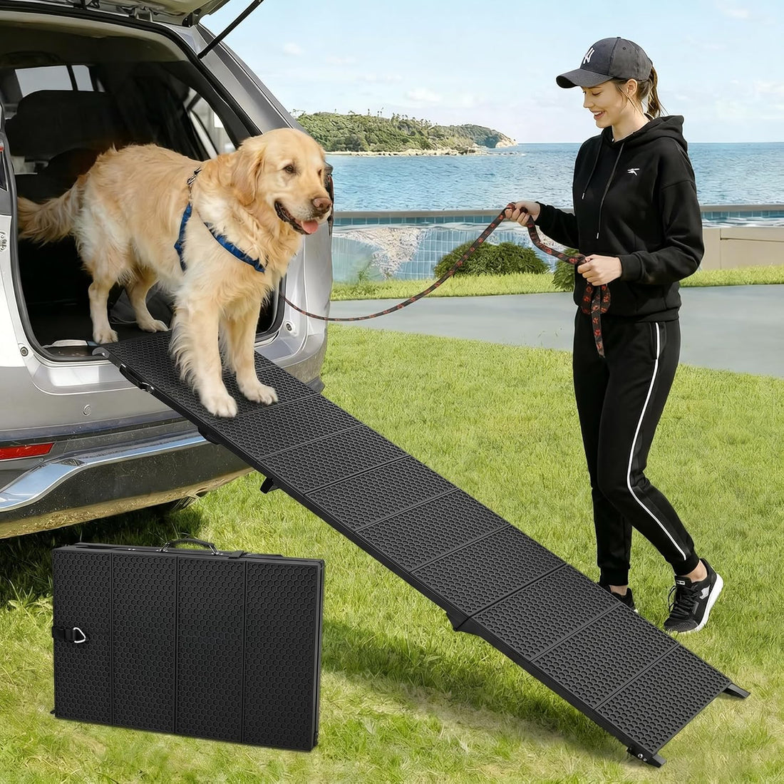 Dog Ramp for Car 71" X 17.6" Extra Long Folding Aluminum Pet Ramp