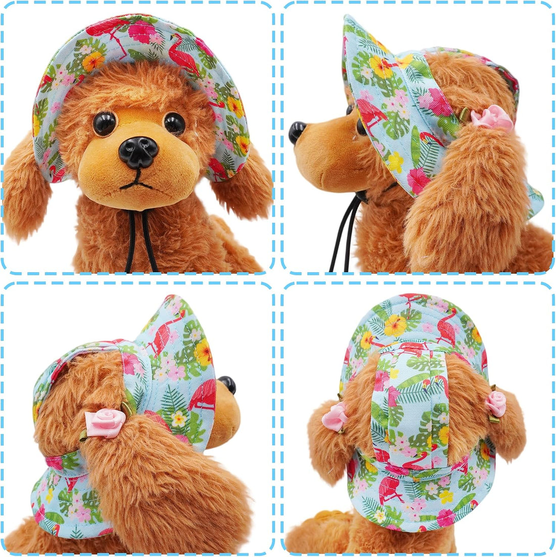 JpGdn Dog Hat for Medium Dogs with Ear Hole Round Brim Bucket Outdoor