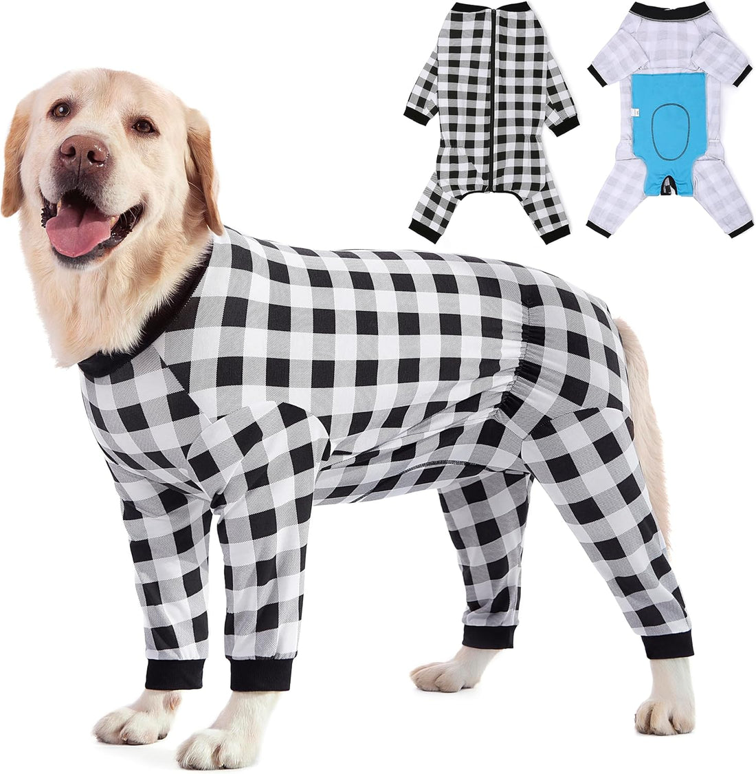 Dog Recovery Suit Full-Zipper After Post-Surgery Large Medium Dogs
