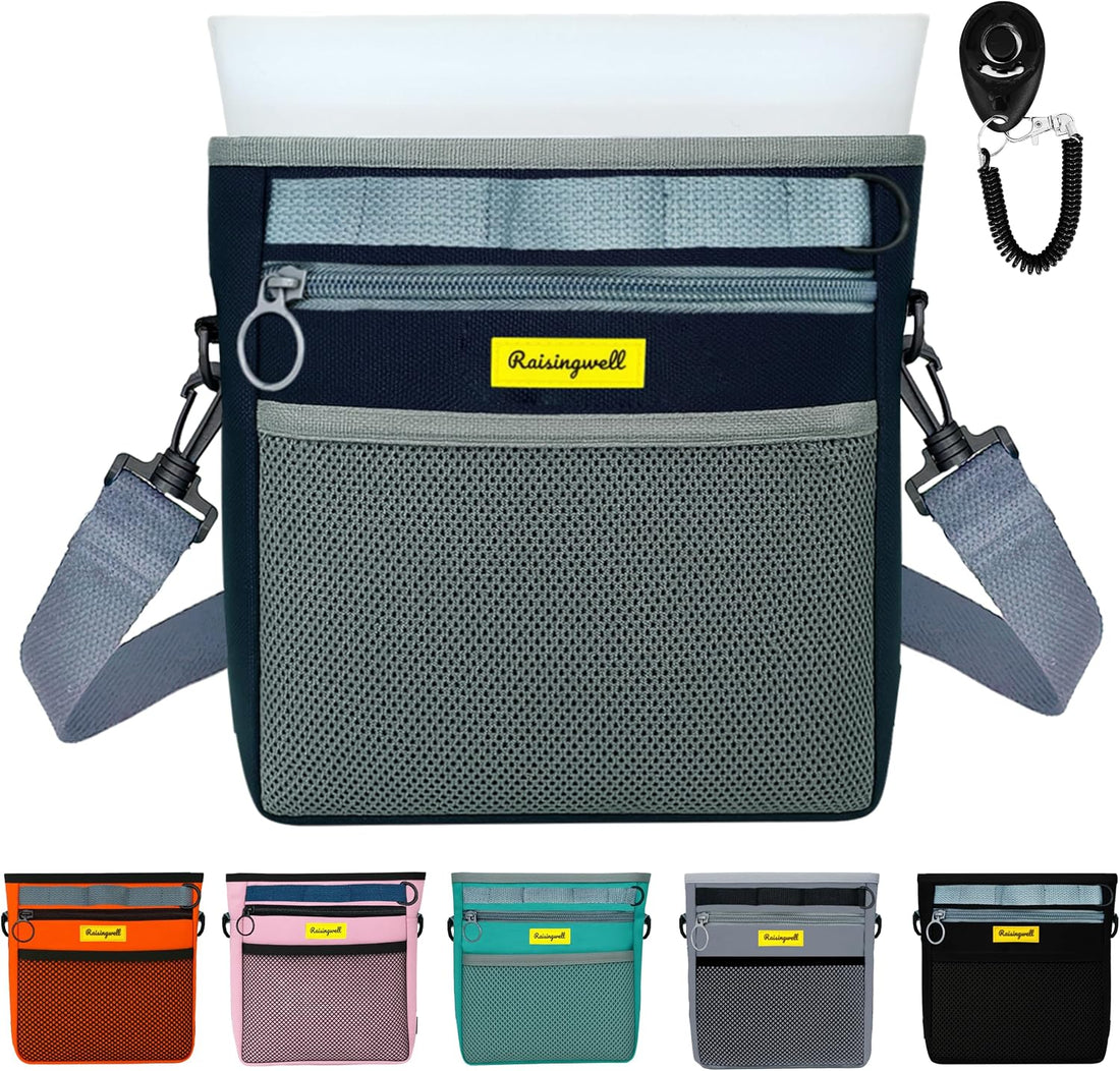 Raisingwell Dog Treat Pouch for Pet Walking and Training with Clicker
