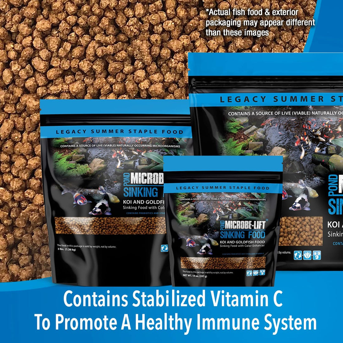 MICROBE-LIFT Sinking Fish Food Pellets for Ponds, Water Gardens