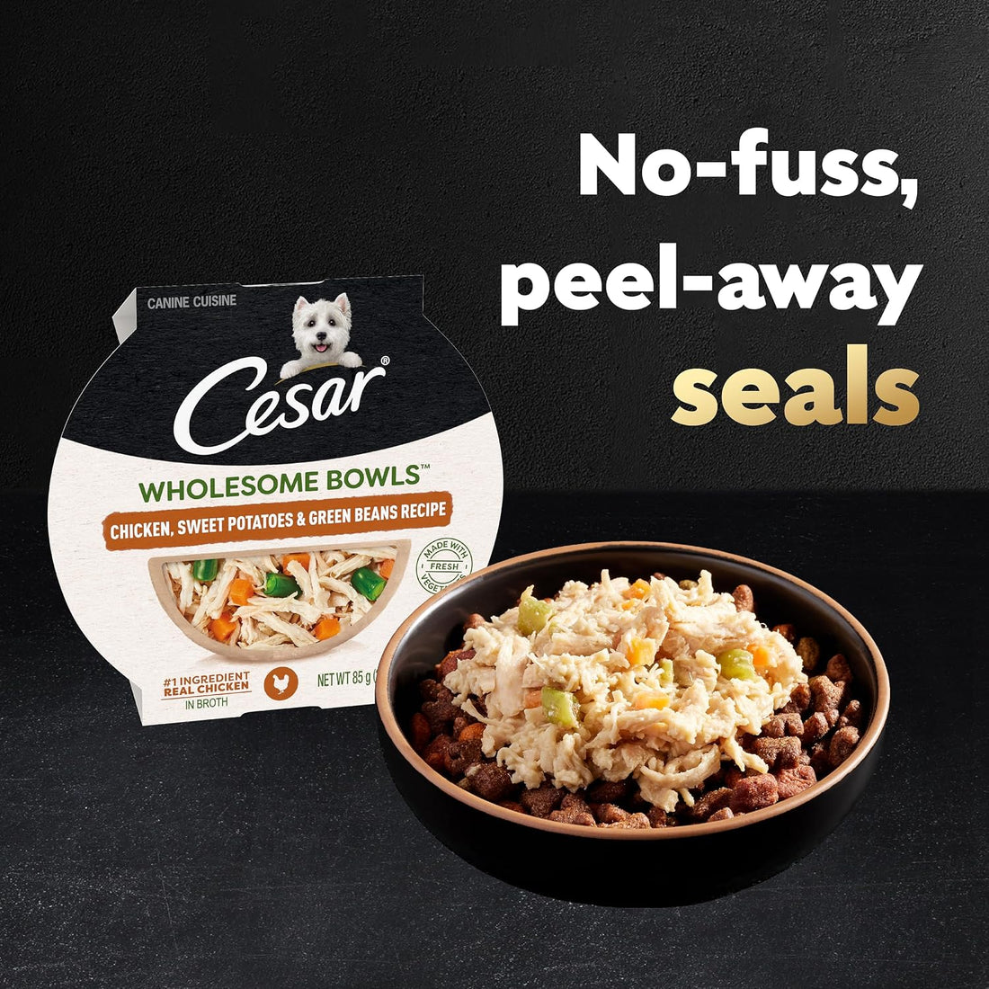Cesar Wholesome Bowls Adult Wet Dog Food, Chicken Recipe and Chicken