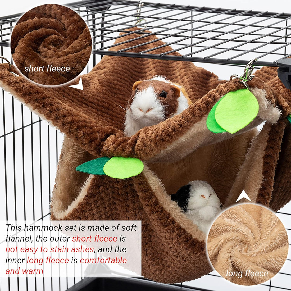 Guinea Pig Hideout, Hammock & Tunnel, Washable Cage Accessories