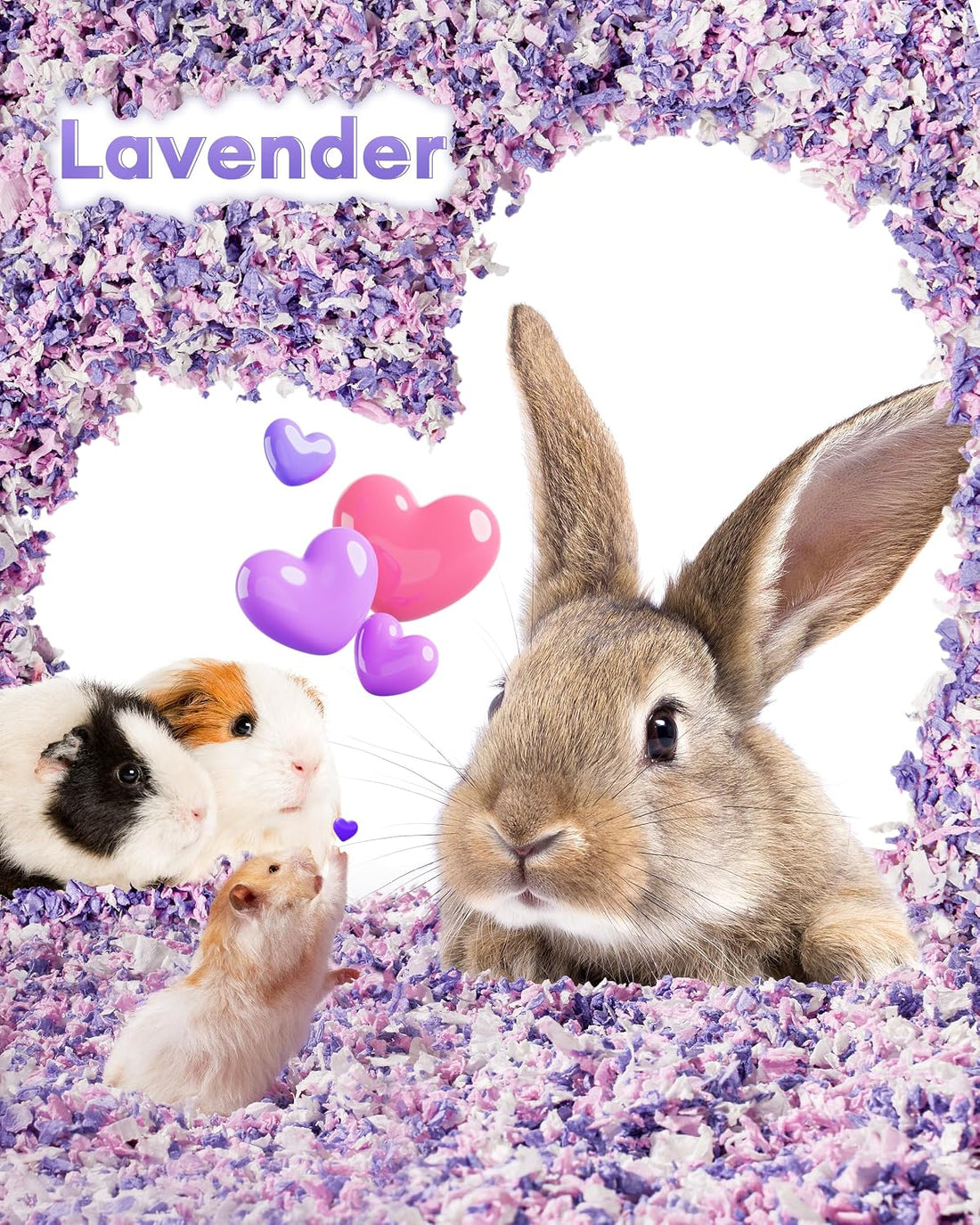 BUCATSTATE Hamster Bedding 15L, 99% Dust-Free Paper Bedding, Lavender