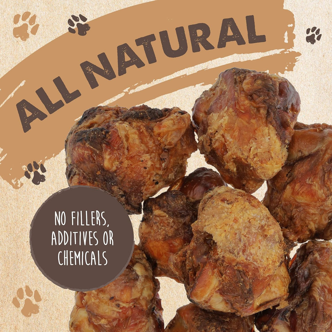 Mighty Paw Naturals Dog Bones - Cow Knee Caps & Knuckle Bones for Dogs
