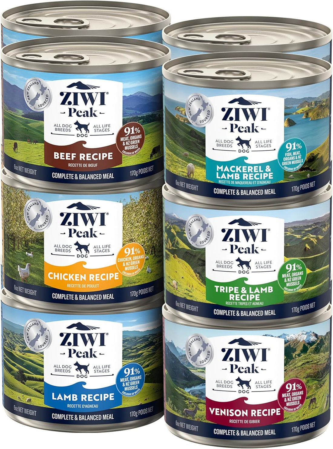 ZIWI Peak Canned Dog Food, Beef, Chicken, Lamb, Tripe, Venison