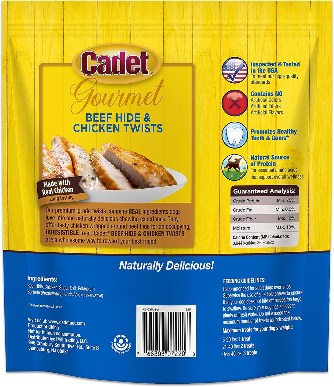 Cadet Gourmet 5-Inch Beef Hide Twist Chew Sticks